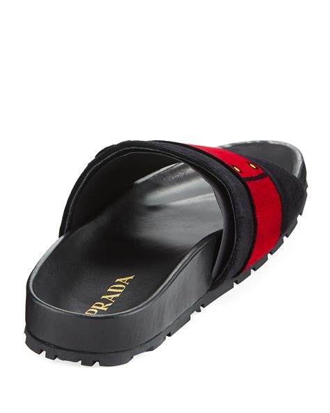 prada flat velvet slides.